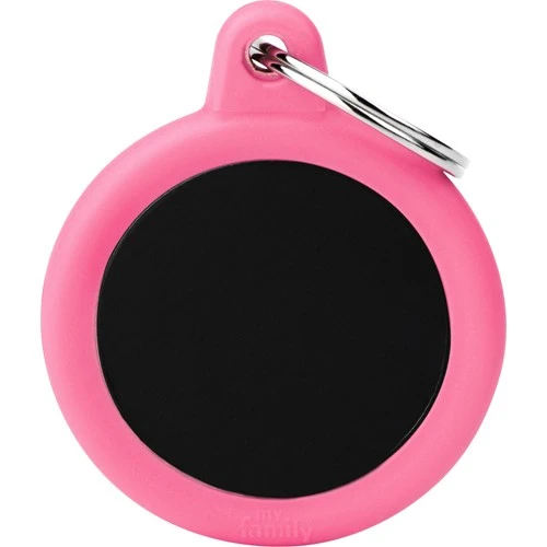 Hundetegn My family Soft Silent Strong Sort og Pink Cirkel (stor)